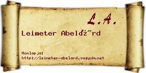 Leimeter Abelárd névjegykártya